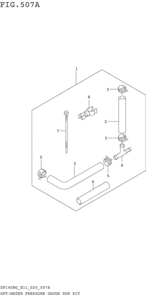 DF115BG,BZG,140BG,BZG-540001~ OPT:WATER PRESSURE GAUGE SUB KIT (DF115BG DF115BZG)