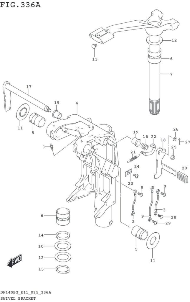 DF115BG,BZG,140BG,BZG-540001~ SWIVEL BRACKET (DF115BG DF115BZG)