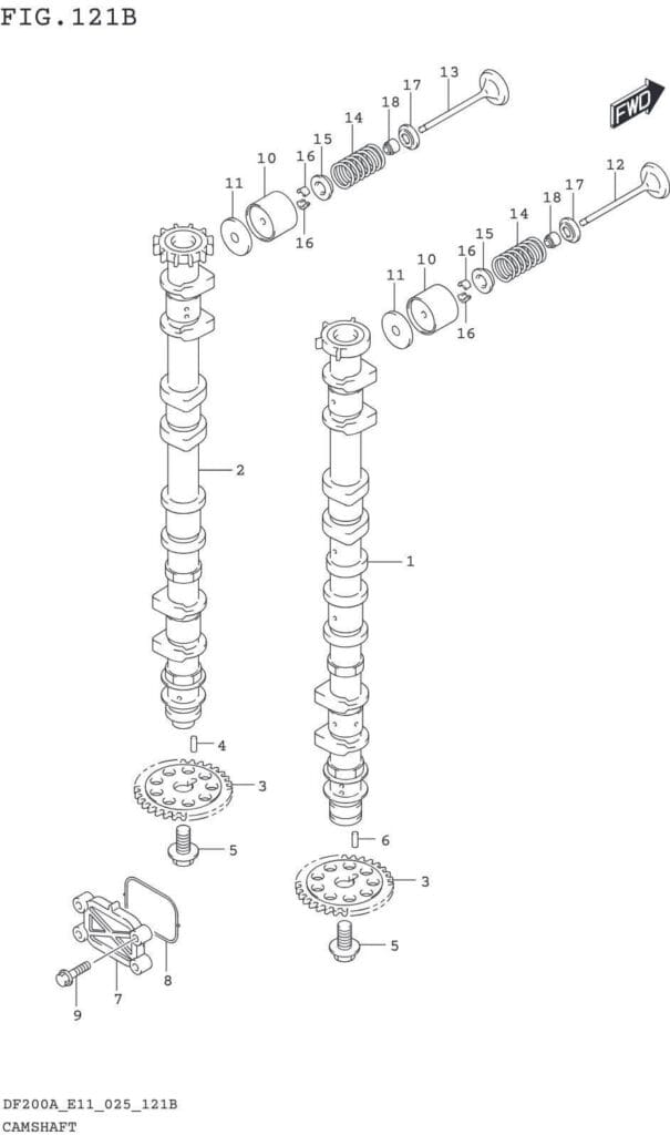 DF150AT,AZ,AS,175AT,AZ,200AT,AZ-540001~ CAMSHAFT (DF150AT DF150AS DF150AZ)