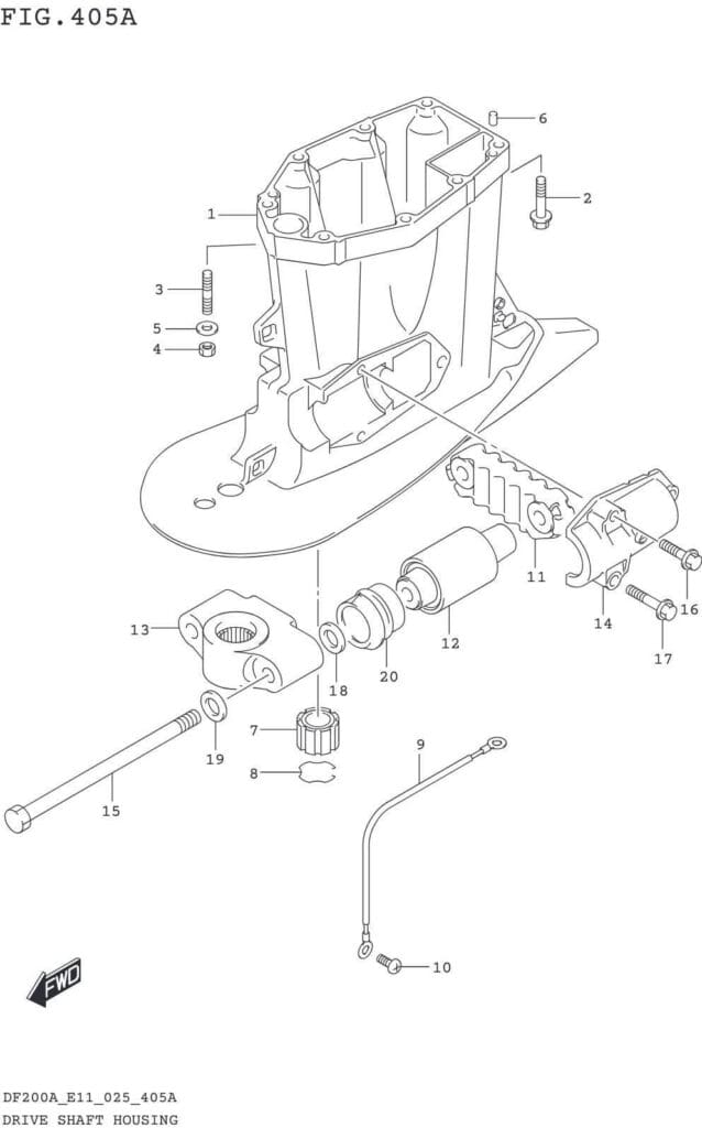 DF150AT,AZ,AS,175AT,AZ,200AT,AZ-540001~ DRIVE SHAFT HOUSING