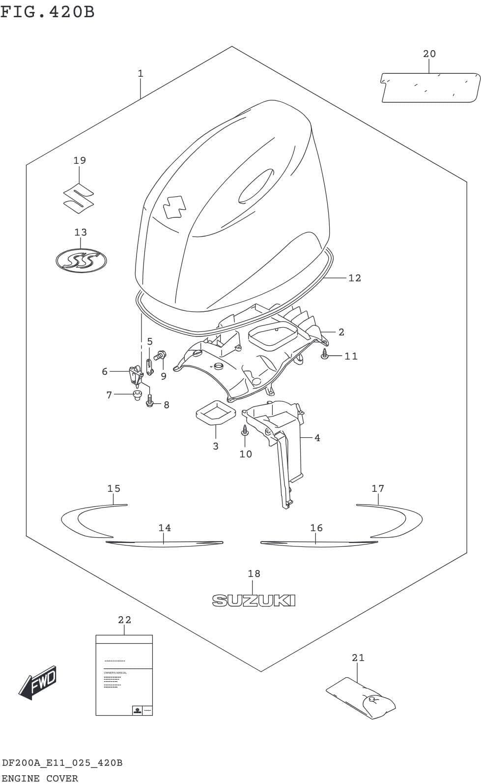 Engine Cover (DF150AS:024) | 107956 | Precision Marine