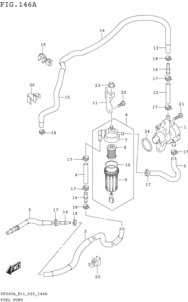 DF150AT,AZ,AS,175AT,AZ,200AT,AZ-540001~ FUEL PUMP (E03 E11)