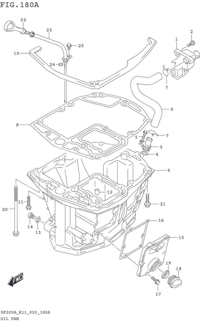 DF150AT,AZ,AS,175AT,AZ,200AT,AZ-540001~ OIL PAN