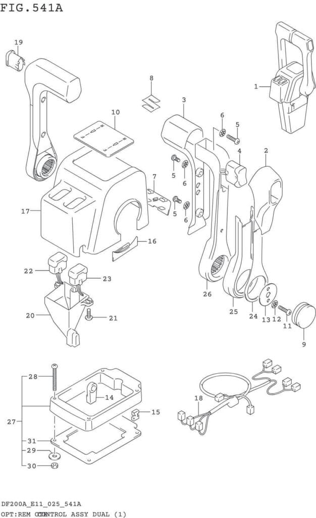 DF150AT,AZ,AS,175AT,AZ,200AT,AZ-540001~ OPT:REMOTE CONTROL ASSY DUAL (1)