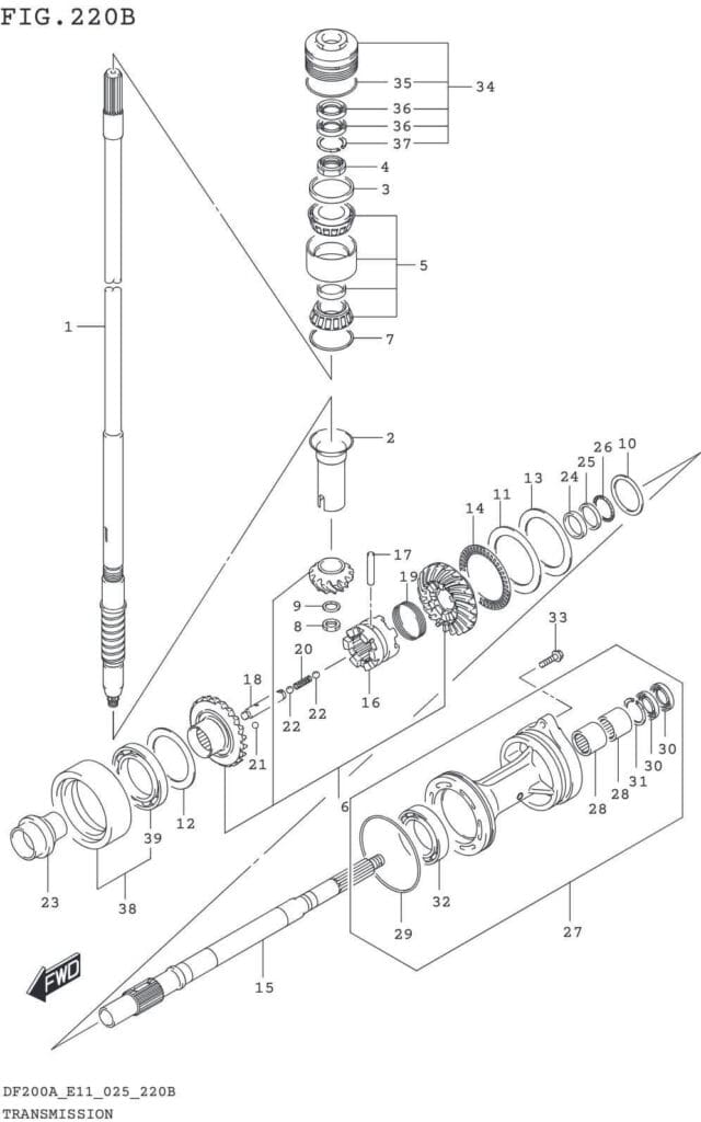 DF150AT,AZ,AS,175AT,AZ,200AT,AZ-540001~ TRANSMISSION (DF200AZ DF175AZ DF150AZ)
