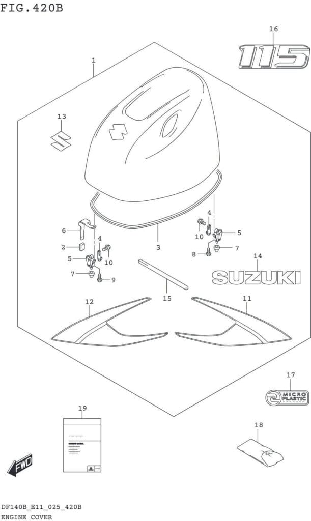 DF100C,115BT,BZ,BSS,140BT,BZ-540001~ ENGINE COVER (DF115BT:E11 DF115BSS)