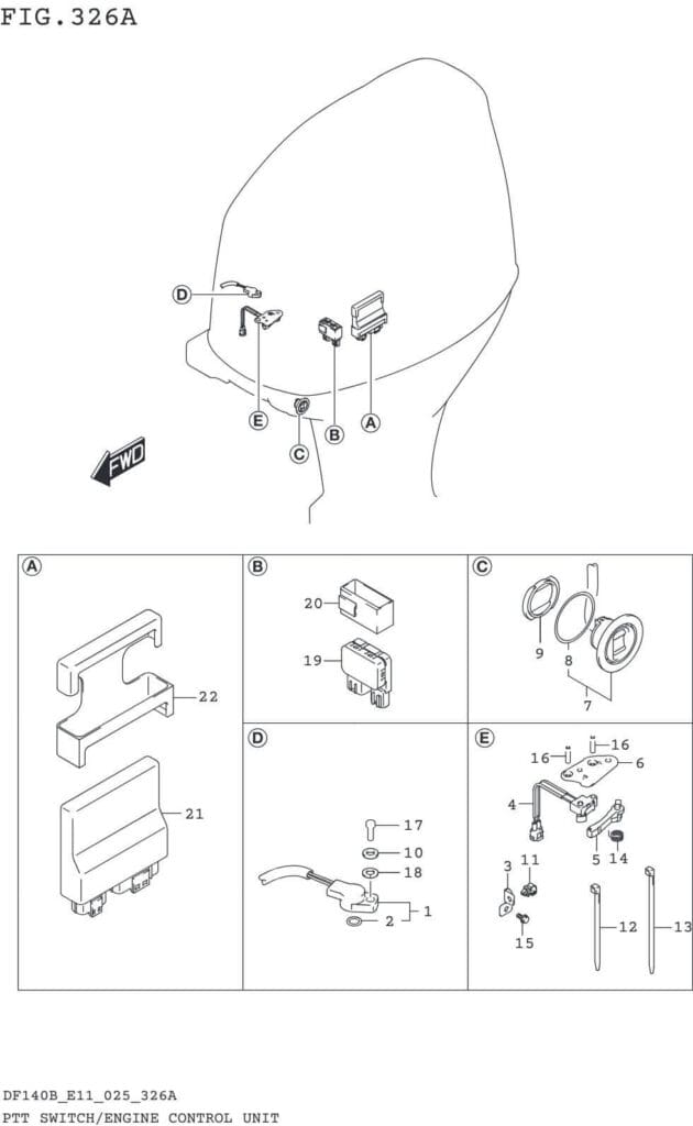 DF100C,115BT,BZ,BSS,140BT,BZ-540001~ PTT SWITCH/ENGINE CONTROL UNIT (DF100C)