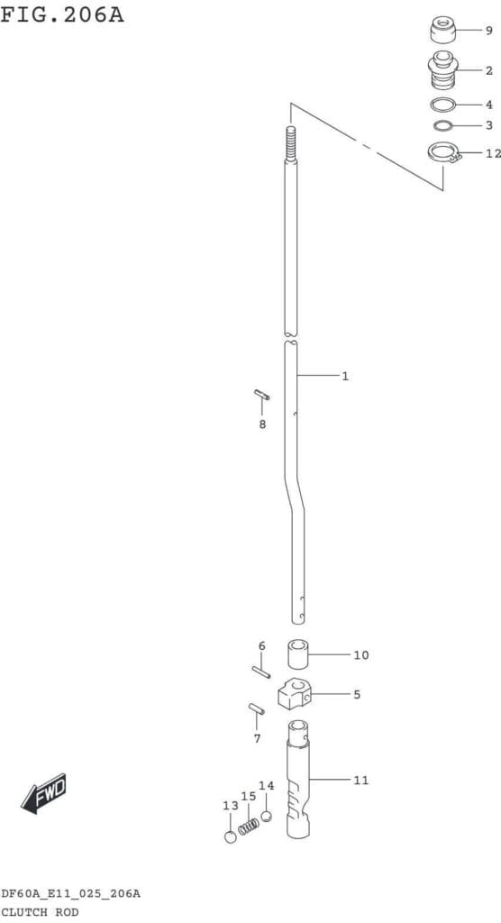 DF40AT,AQH,ATH,AST,50AT,ATH,AVT,60AT,AQH,ATH,AVT-540001~ CLUTCH ROD (SEE NOTE)