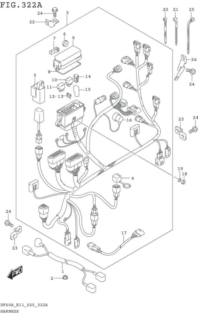 DF40AT,AQH,ATH,AST,50AT,ATH,AVT,60AT,AQH,ATH,AVT-540001~ HARNESS (DF50AVT)