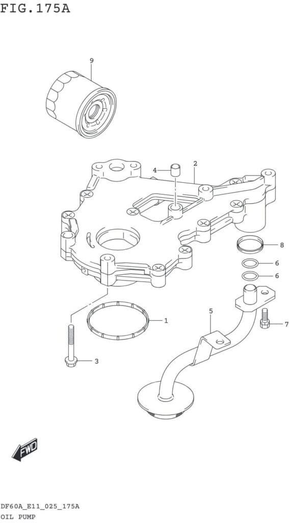 DF40AT,AQH,ATH,AST,50AT,ATH,AVT,60AT,AQH,ATH,AVT-540001~ OIL PUMP