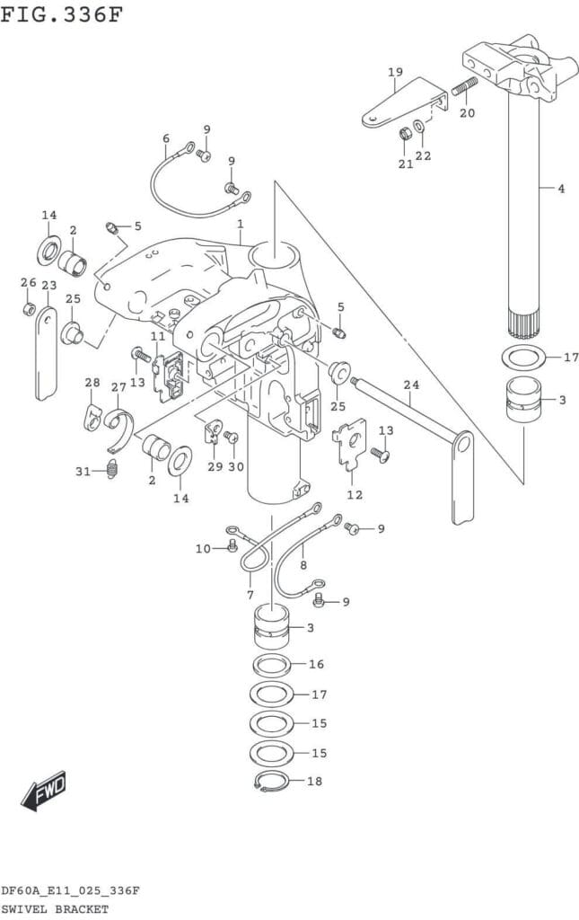 DF40AT,AQH,ATH,AST,50AT,ATH,AVT,60AT,AQH,ATH,AVT-540001~ SWIVEL BRACKET (DF40ASVT)