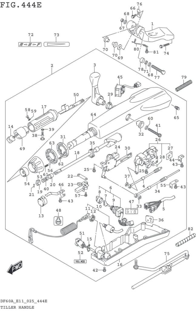 DF40AT,AQH,ATH,AST,50AT,ATH,AVT,60AT,AQH,ATH,AVT-540001~ TILLER HANDLE (DF60A(FOR TILLER HANDLE))