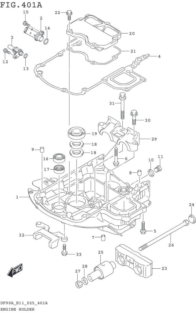 DF70AT,ATH,75AT,80AT,90AT,ATH,AWQH,100BT-540001~ ENGINE HOLDER