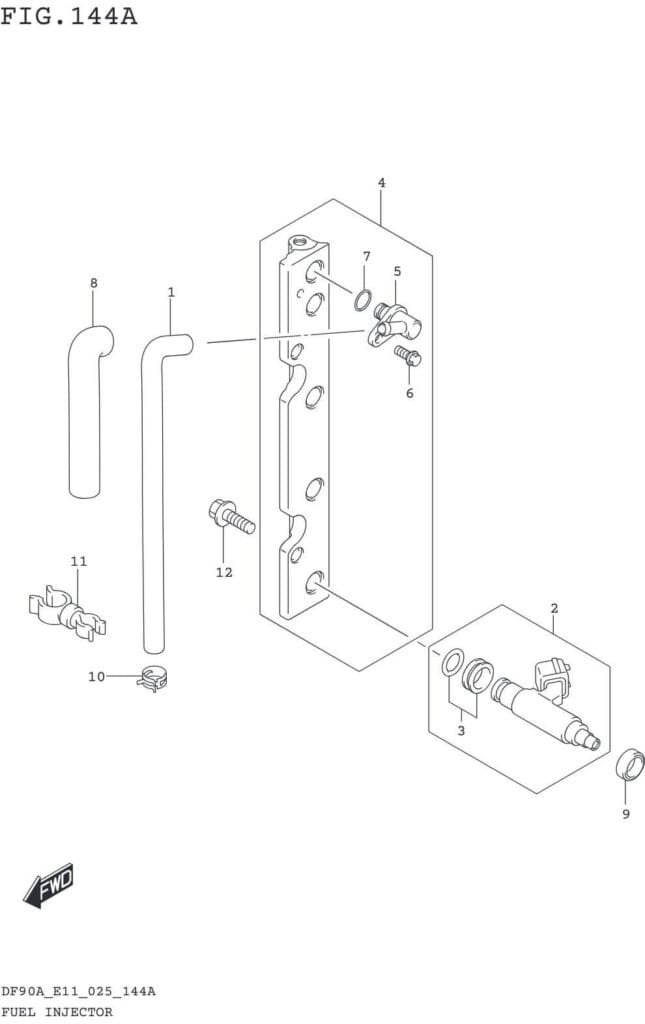 DF70AT,ATH,75AT,80AT,90AT,ATH,AWQH,100BT-540001~ FUEL INJECTOR (E01 E03 E11)