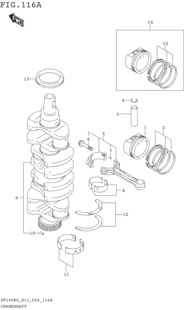 DF115BG,BZG,140BG,BZG-640001~ CRANKSHAFT