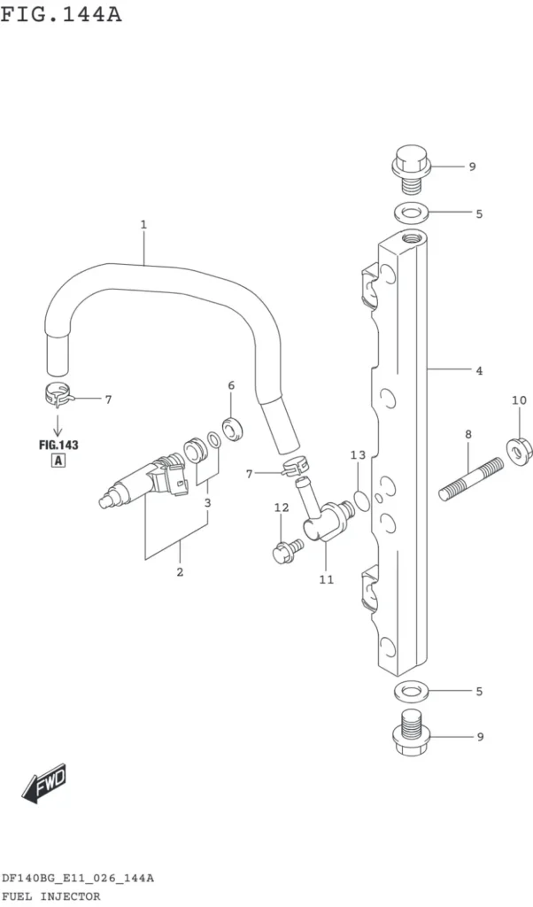 DF115BG,BZG,140BG,BZG-640001~ FUEL INJECTOR (E11)