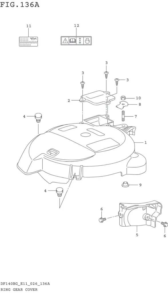 DF115BG,BZG,140BG,BZG-640001~ RING GEAR COVER