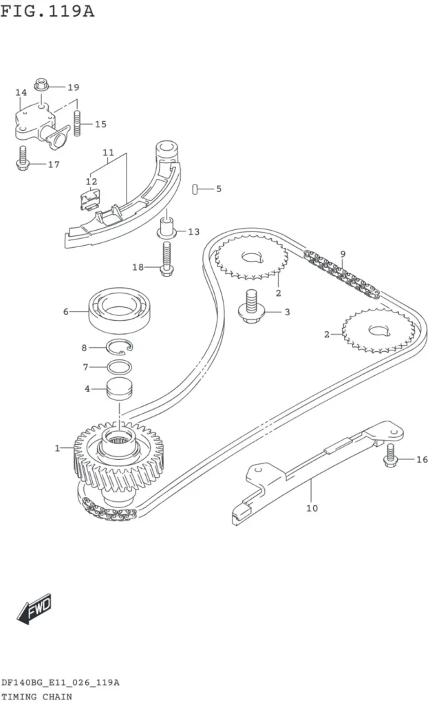 DF115BG,BZG,140BG,BZG-640001~ TIMING CHAIN