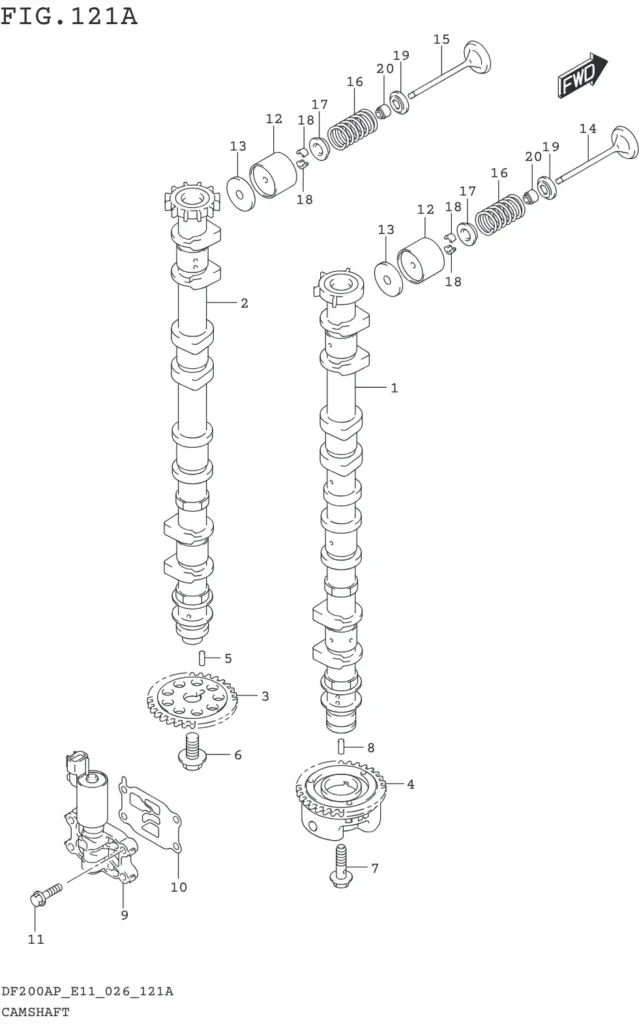 DF150AP,175AP,200AP-640001~ CAMSHAFT (DF200AP)