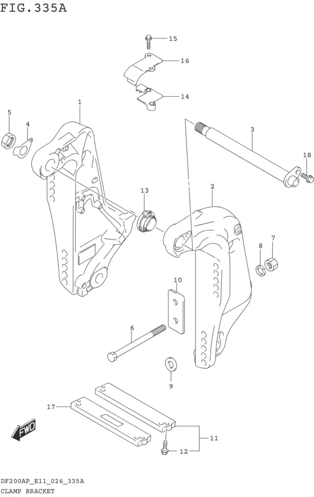 DF150AP,175AP,200AP-640001~ CLAMP BRACKET