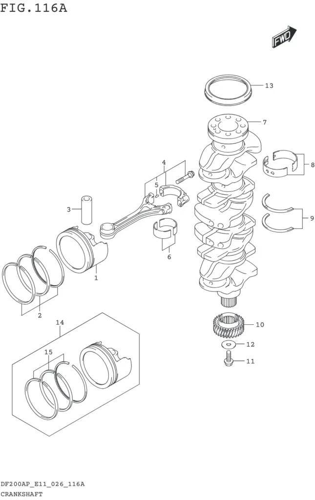 DF150AP,175AP,200AP-640001~ CRANKSHAFT