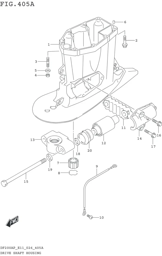 DF150AP,175AP,200AP-640001~ DRIVE SHAFT HOUSING