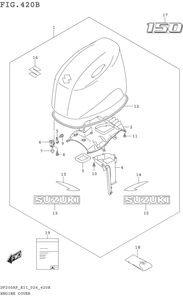 DF150AP,175AP,200AP-640001~ ENGINE COVER (DF150AP)(YKV)