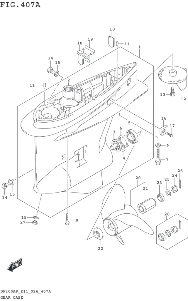 DF150AP,175AP,200AP-640001~ GEAR CASE