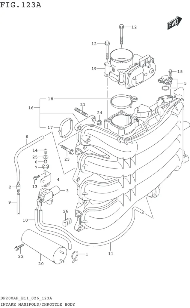 DF150AP,175AP,200AP-640001~ INTAKE MANIFOLD/THROTTLE BODY