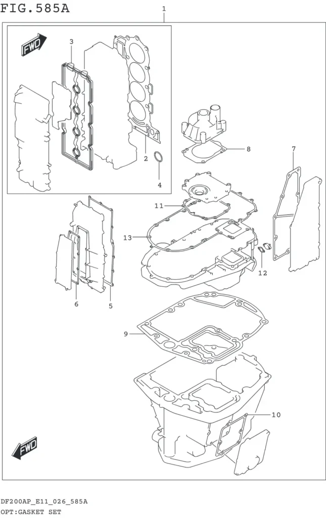 DF150AP,175AP,200AP-640001~ OPT:GASKET SET