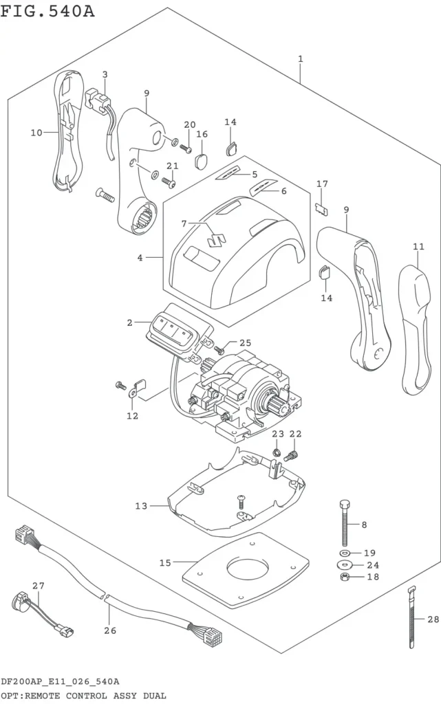 DF150AP,175AP,200AP-640001~ OPT:REMOTE CONTROL ASSY DUAL