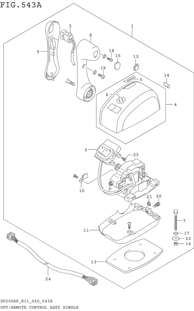 DF150AP,175AP,200AP-640001~ OPT:REMOTE CONTROL ASSY SINGLE