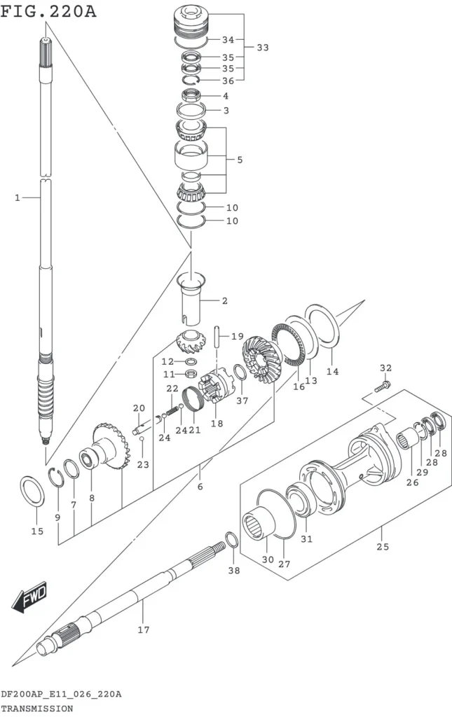 DF150AP,175AP,200AP-640001~ TRANSMISSION