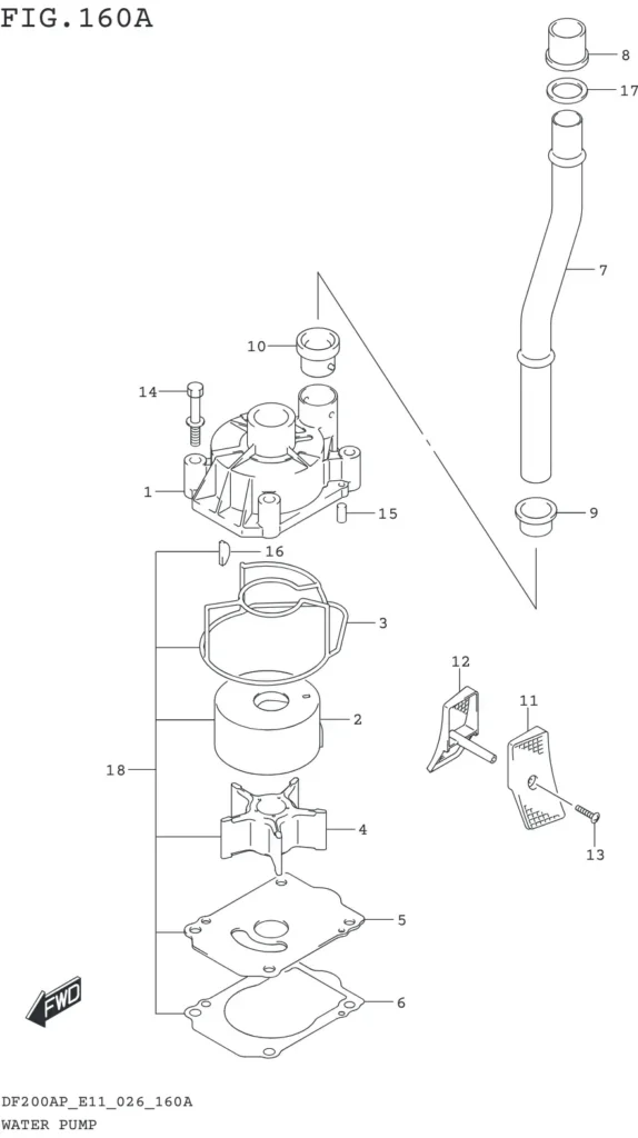 DF150AP,175AP,200AP-640001~ WATER PUMP (E11)