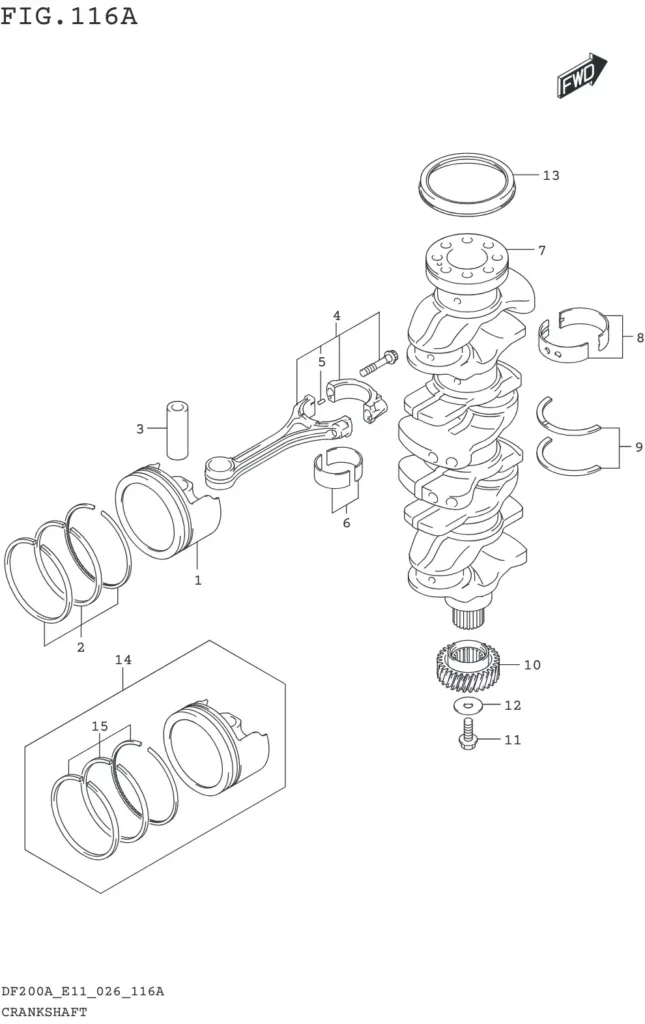 DF150AT,AZ,175AT,AZ,200AT,AZ-640001~ CRANKSHAFT