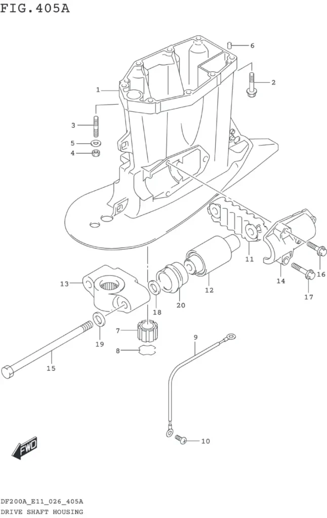 DF150AT,AZ,175AT,AZ,200AT,AZ-640001~ DRIVE SHAFT HOUSING