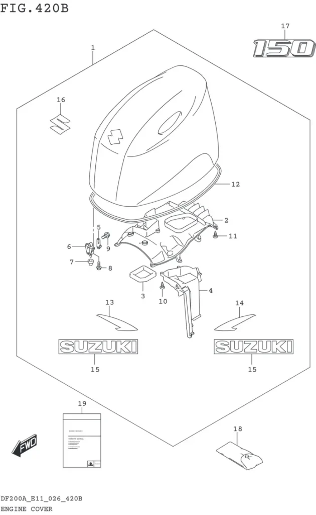 DF150AT,AZ,175AT,AZ,200AT,AZ-640001~ ENGINE COVER (DF150AT:E11)(YKV)