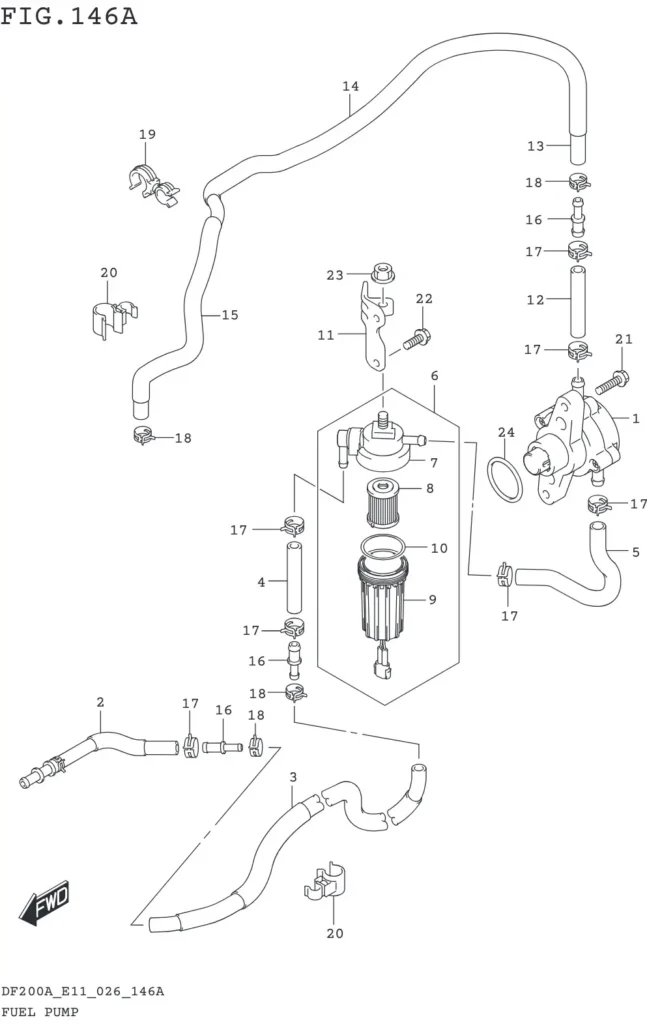 DF150AT,AZ,175AT,AZ,200AT,AZ-640001~ FUEL PUMP (E11)