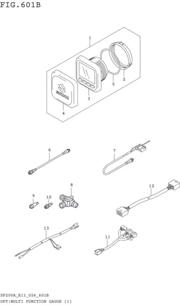 DF150AT,AZ,175AT,AZ,200AT,AZ-640001~ OPT:MULTI FUNCTION GAUGE (1) (E11)
