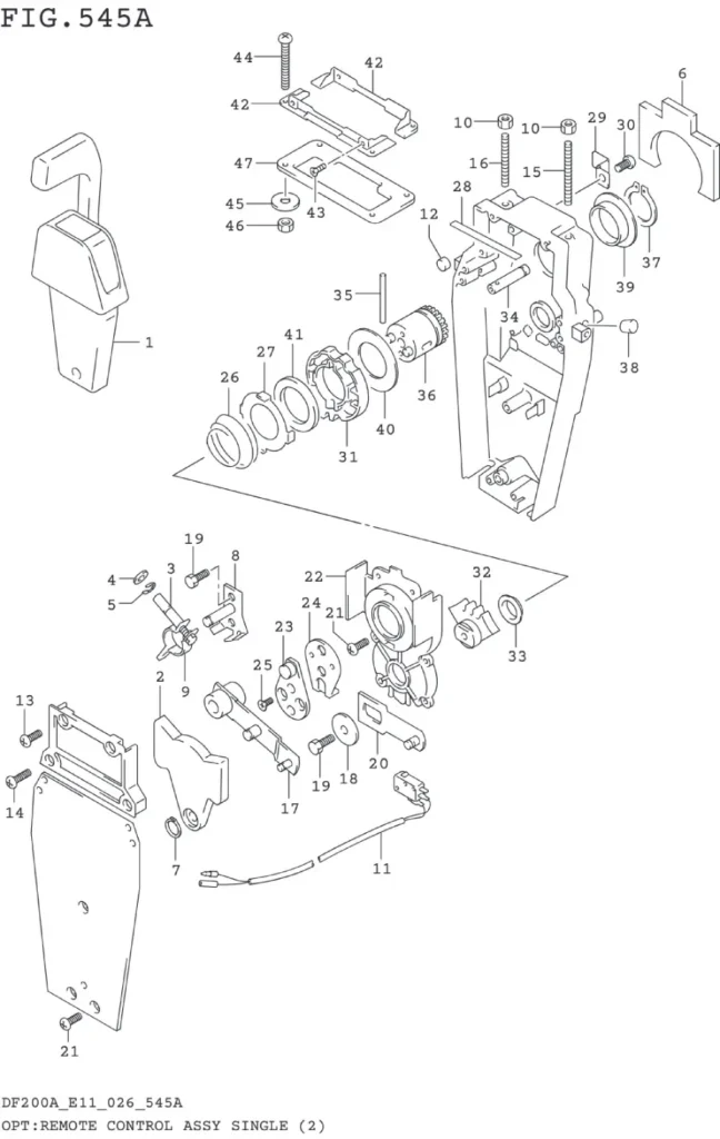 DF150AT,AZ,175AT,AZ,200AT,AZ-640001~ OPT:REMOTE CONTROL ASSY SINGLE (2)