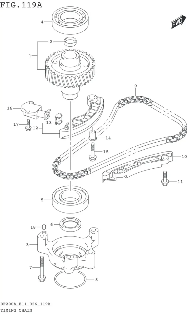 DF150AT,AZ,175AT,AZ,200AT,AZ-640001~ TIMING CHAIN