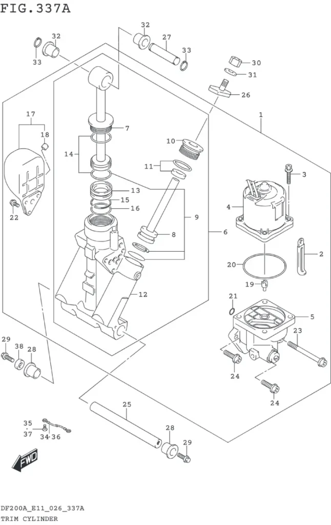 DF150AT,AZ,175AT,AZ,200AT,AZ-640001~ TRIM CYLINDER