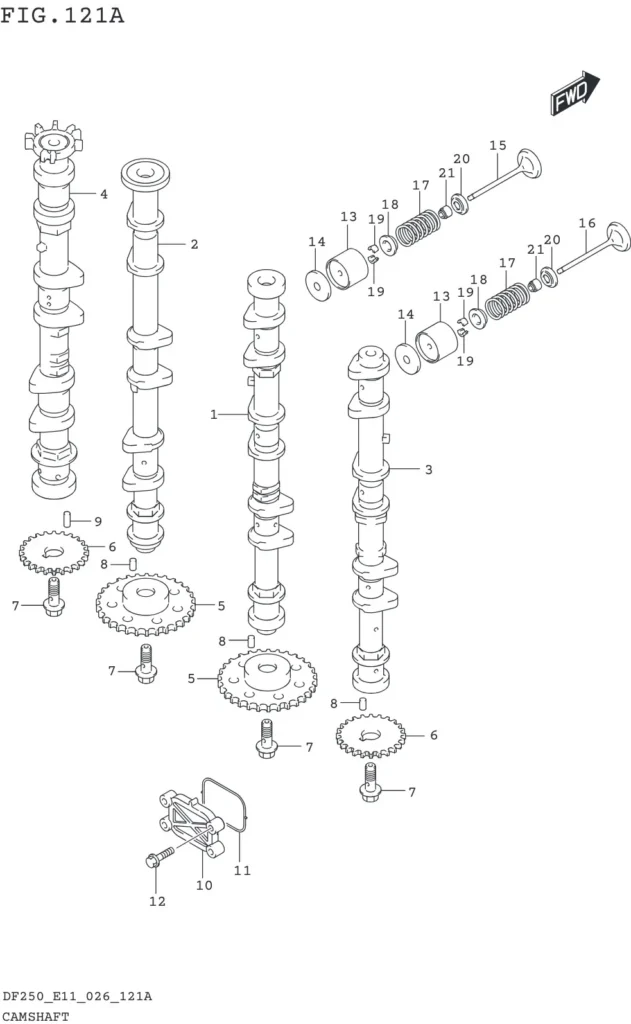 DF200T,Z,225T,Z,250T,Z,ST-640001~ CAMSHAFT (DF200T DF200Z)