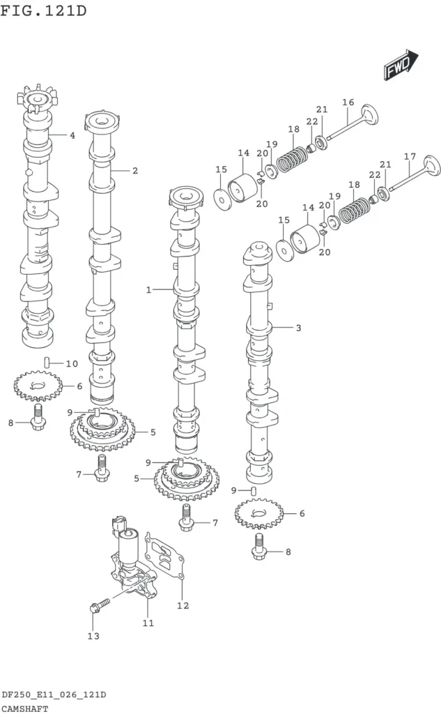 DF200T,Z,225T,Z,250T,Z,ST-640001~ CAMSHAFT (DF250ST)
