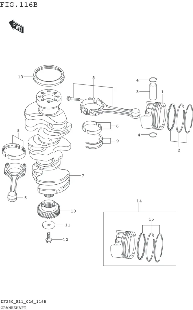 DF200T,Z,225T,Z,250T,Z,ST-640001~ CRANKSHAFT (DF250ST)