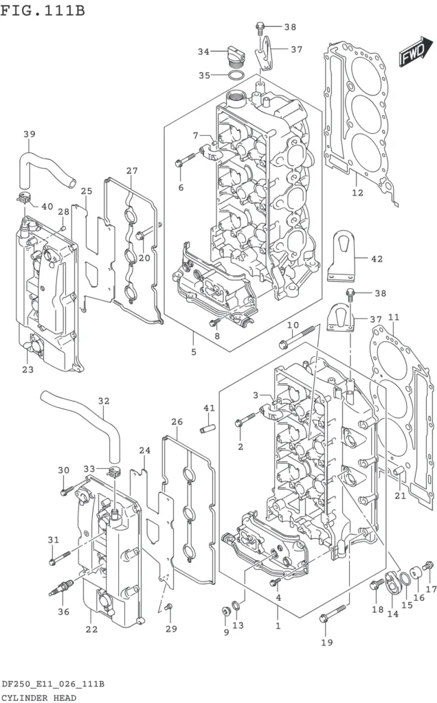 DF200T,Z,225T,Z,250T,Z,ST-640001~ CYLINDER HEAD (DF250T DF250Z)