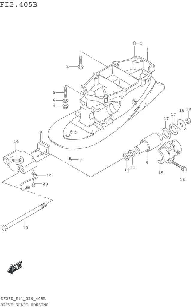 DF200T,Z,225T,Z,250T,Z,ST-640001~ DRIVE SHAFT HOUSING (DF250ST:L-TRANSOM)
