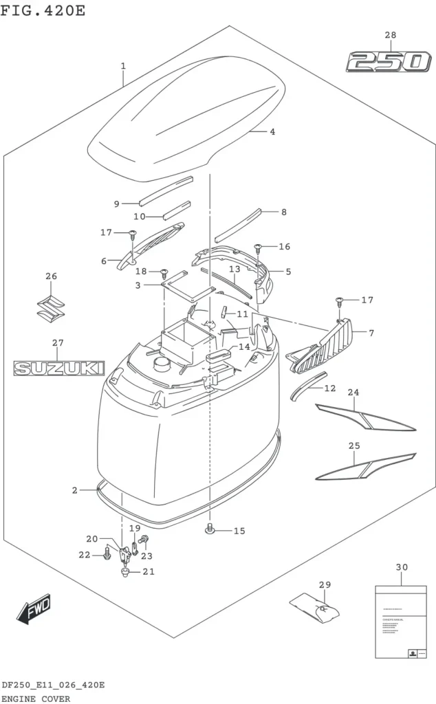 DF200T,Z,225T,Z,250T,Z,ST-640001~ ENGINE COVER (DF250ST)
