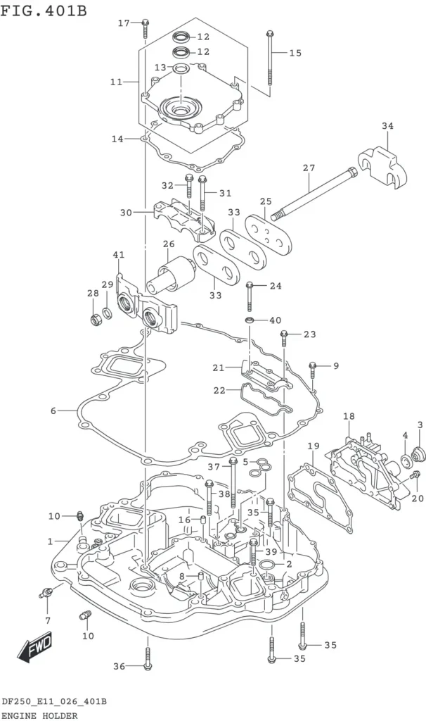 DF200T,Z,225T,Z,250T,Z,ST-640001~ ENGINE HOLDER (DF200Z DF225T DF225Z DF250T DF250Z)