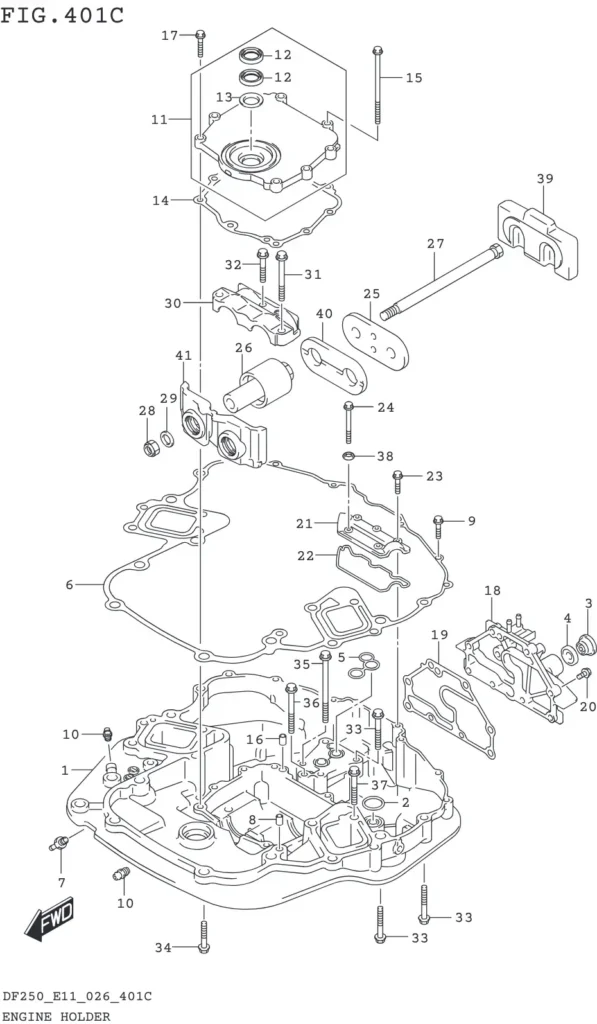 DF200T,Z,225T,Z,250T,Z,ST-640001~ ENGINE HOLDER (DF250ST)
